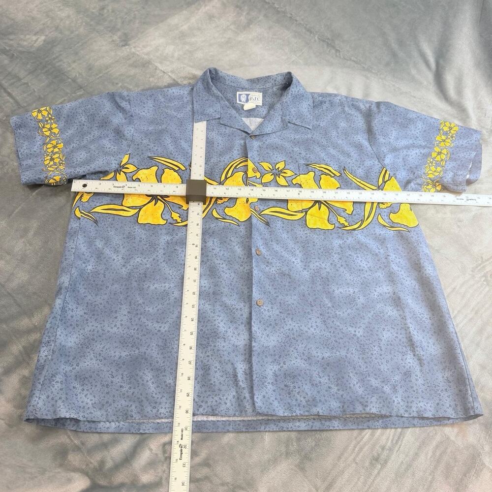Vintage RJC Hawaiian Floral AOP Button Down Blue Sz 3XL Made in Hawaii USA Retro - Picture 5 of 9